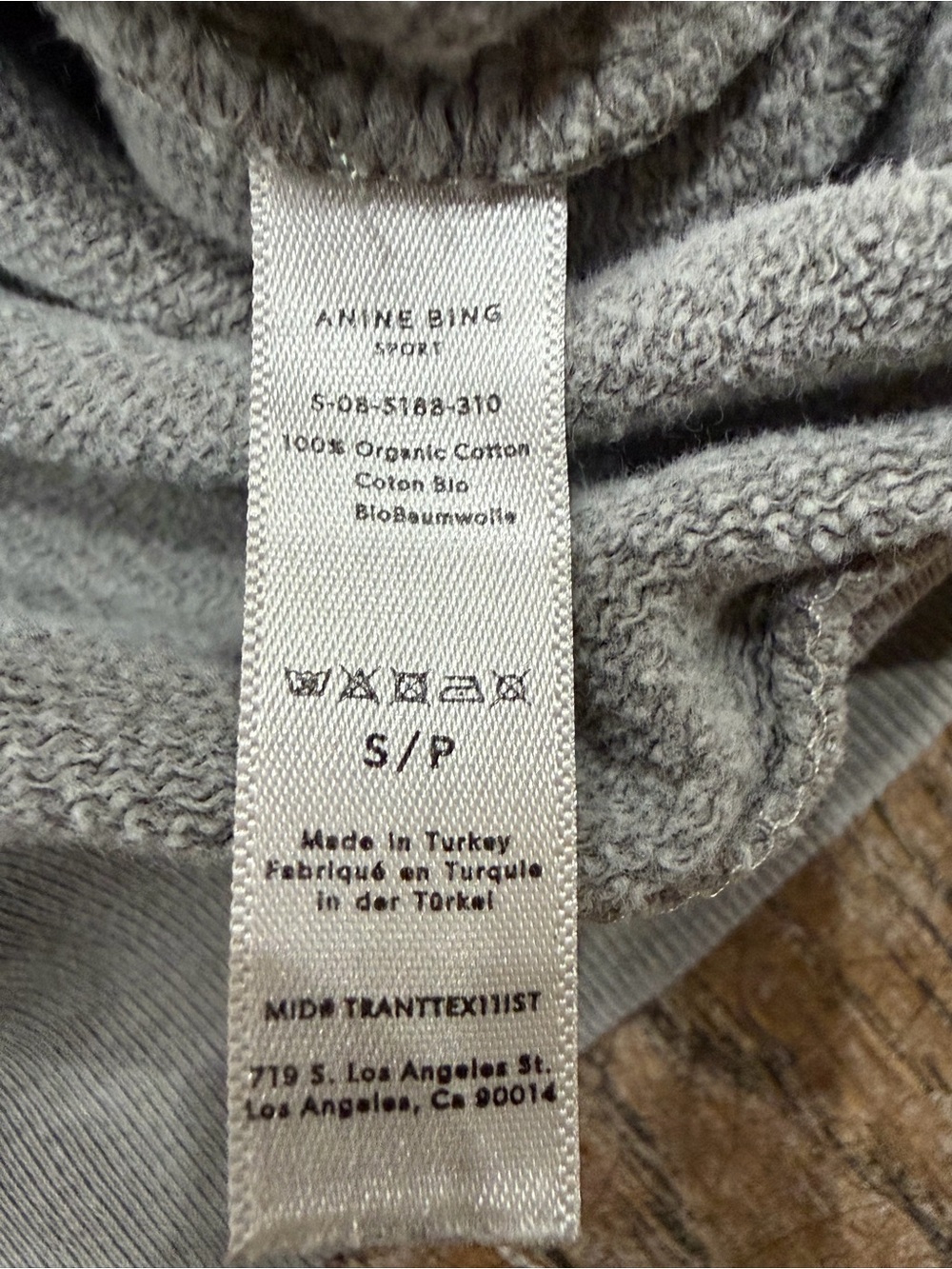 Anine Bing Sport sweatshirt with a vintage washed finish Gray Green Sz XS - Picture 9 of 13